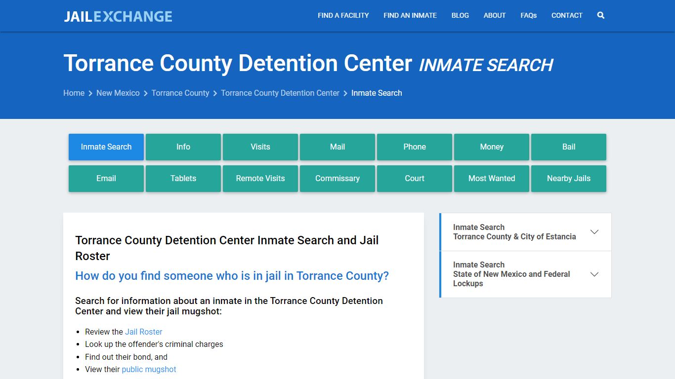 Torrance County Detention Center Inmate Search - Jail Exchange